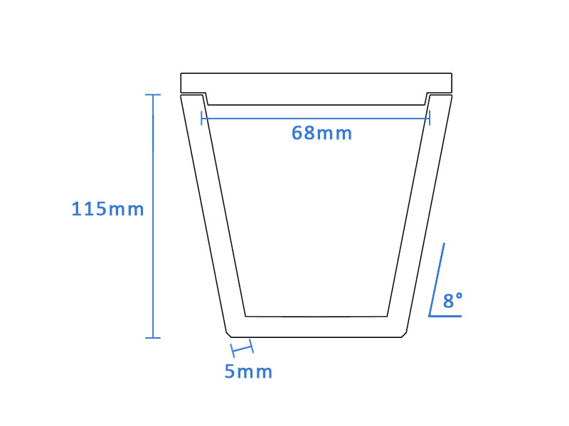 boron nitride crucible BN-TCR68115